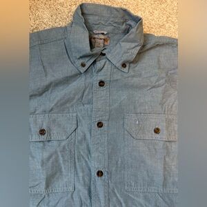 Carhartt Men’s Chambray Button-Down Shirt in Light Blue, M